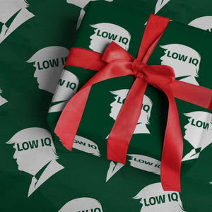 Low IQ Political Silhouette Profile Humor Wrapping Paper Roll Satirical Politics Subtle Hate TS02 Green Print Your Wear