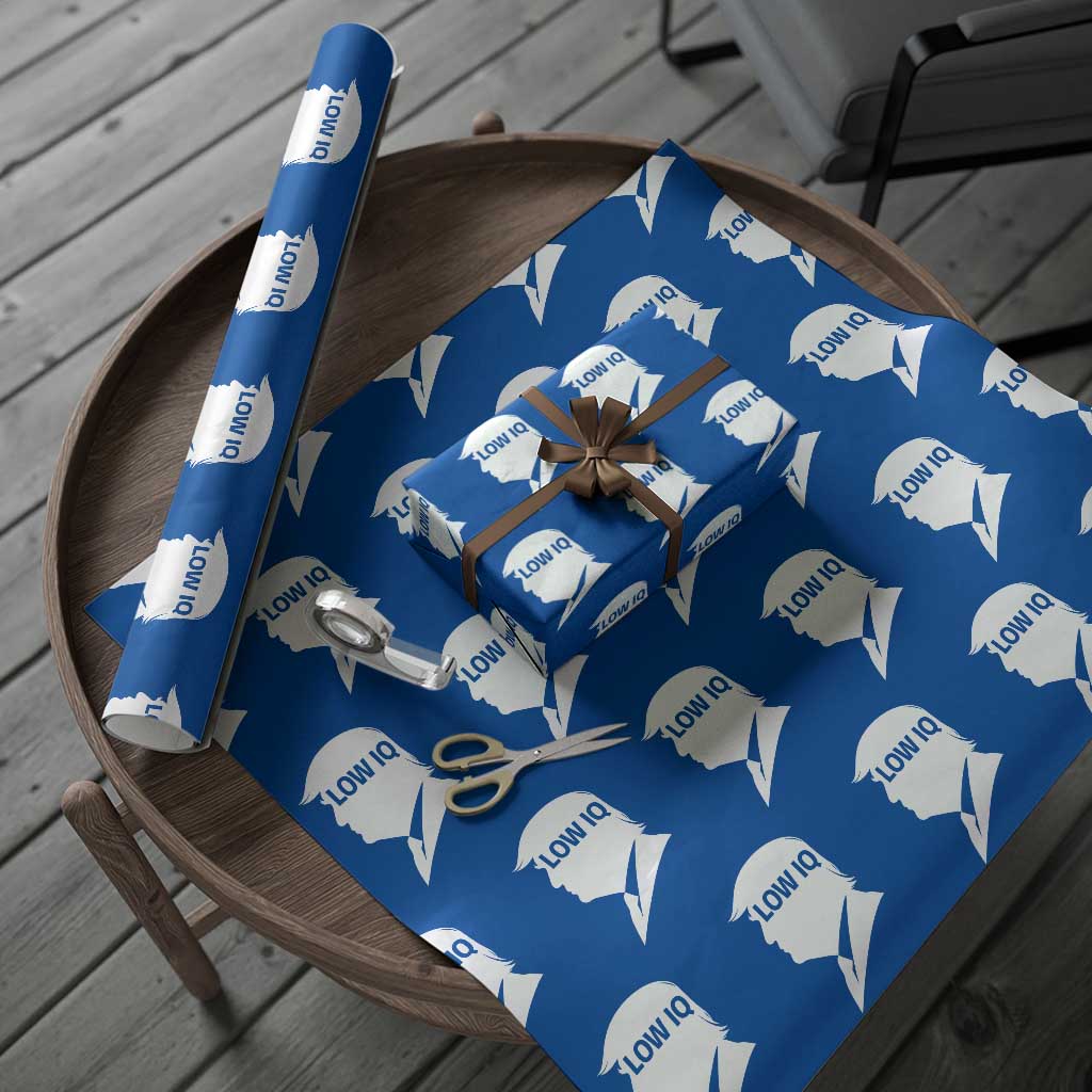 Low IQ Political Silhouette Profile Humor Wrapping Paper Roll Satirical Politics Subtle Hate TS02 Blue Print Your Wear