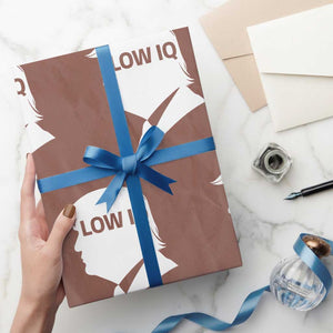 Low IQ Political Silhouette Profile Humor Wrapping Paper Roll Satirical Politics Subtle Hate TS02 Mocha Print Your Wear