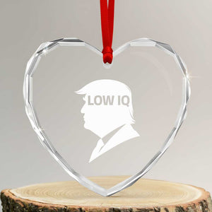 Low IQ Political Silhouette Profile Humor Heart Crystal Glass Ornament Satirical Politics Subtle Hate TS02 Transparent Glass 3'' Heart Print Your Wear