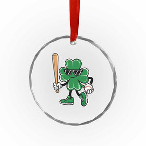 Lucky Baseball Shamrock Crystal Glass Ornament St Patrick's Day T-Ball Sport Lover Gift TS02 Print Your Wear