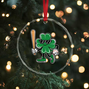 Lucky Baseball Shamrock Crystal Glass Ornament St Patrick's Day T-Ball Sport Lover Gift TS02 Print Your Wear