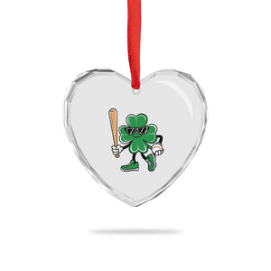 Lucky Baseball Shamrock Heart Crystal Glass Ornament St Patrick's Day T-Ball Sport Lover Gift TS02 Print Your Wear