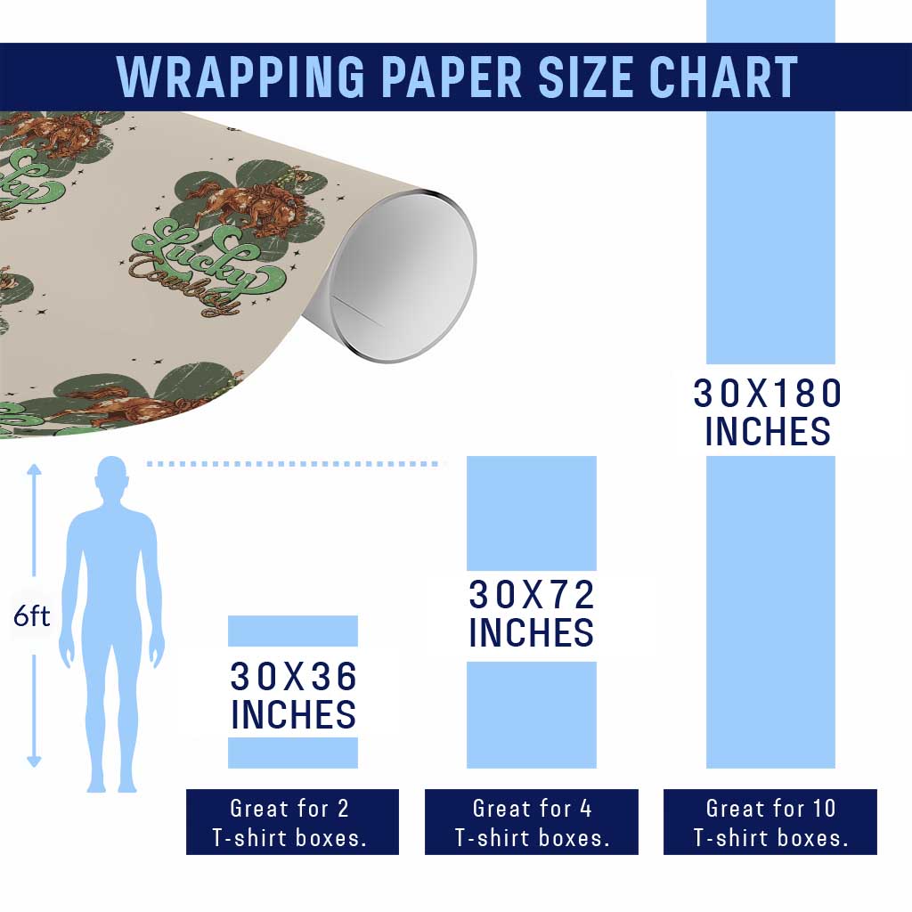 Lucky Cowboy Western Wrapping Paper Roll Funny St Patrick's Day TS14 Print Your Wear