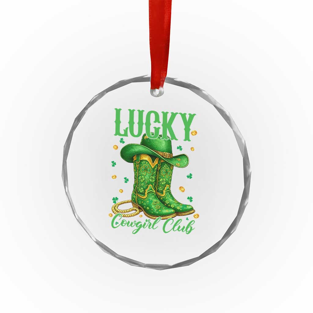 Lucky Cowgirl Club Crystal Glass Ornament Western Irish Cowboy St Patrick Day TS14 Print Your Wear