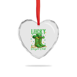 Lucky Cowgirl Club Heart Crystal Glass Ornament Western Irish Cowboy St Patrick Day TS14 Print Your Wear