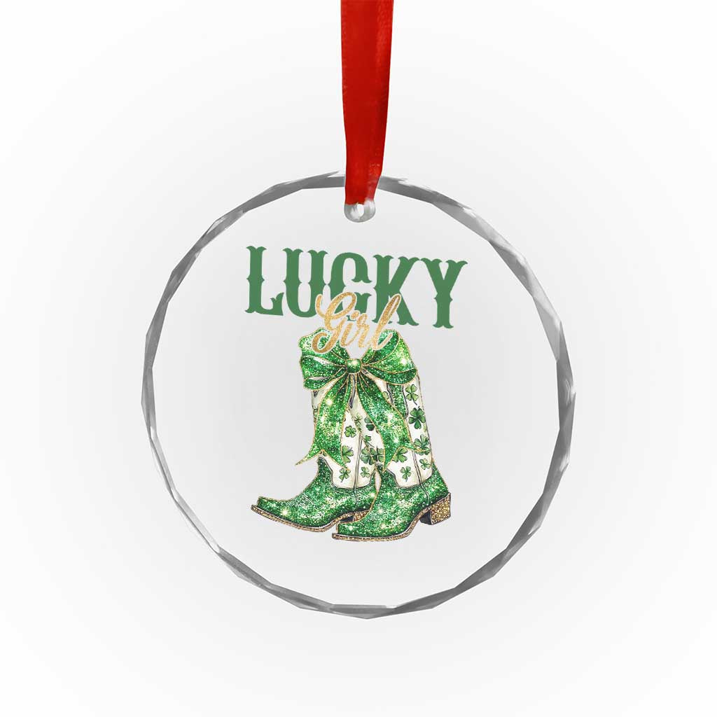 Lucky Cowgirl Crystal Glass Ornament Western Irish Cowboy St Patrick Day TS14 Print Your Wear