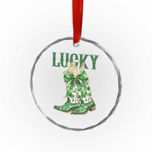 Lucky Cowgirl Crystal Glass Ornament Western Irish Cowboy St Patrick Day TS14 Print Your Wear