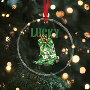 Lucky Cowgirl Crystal Glass Ornament Western Irish Cowboy St Patrick Day TS14 Print Your Wear