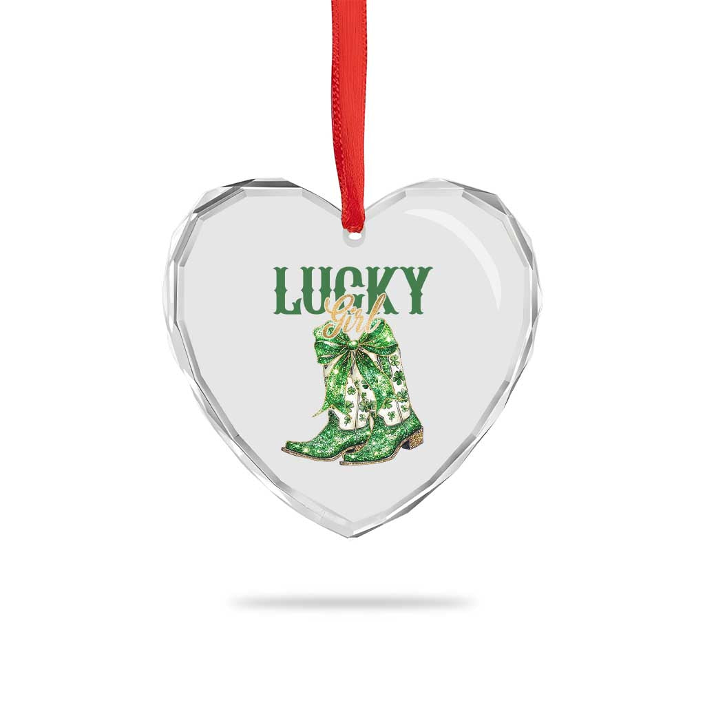 Lucky Cowgirl Heart Crystal Glass Ornament Western Irish Cowboy St Patrick Day TS14 Print Your Wear