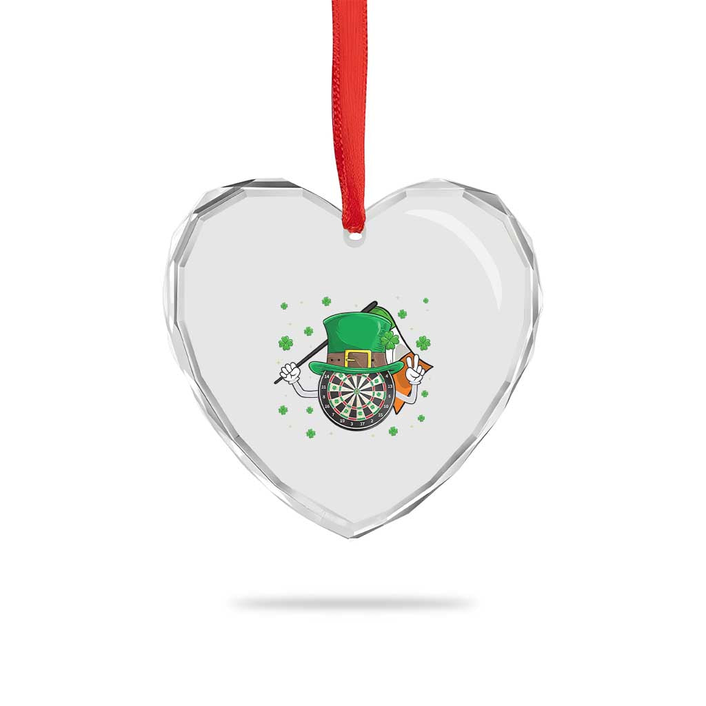 Lucky Darts Board With Irish Flag Heart Crystal Glass Ornament St Patricks Day Gift TS12 Print Your Wear