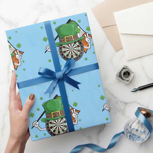 Lucky Darts Board With Irish Flag Wrapping Paper Roll St Patricks Day Gift TS12 Light Blue Print Your Wear