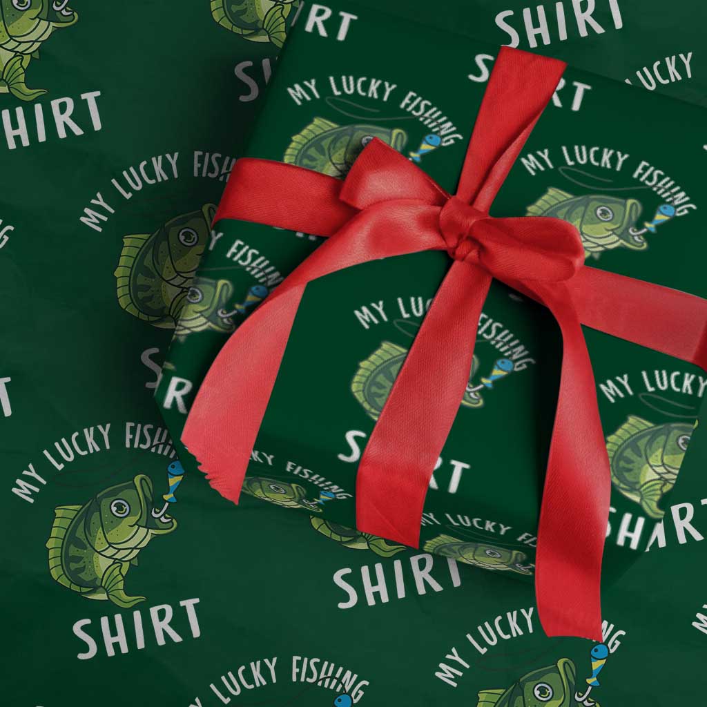 Lucky Fishing Wrapping Paper Roll Funny Fisherman Fish Lovers TS10 Green Print Your Wear