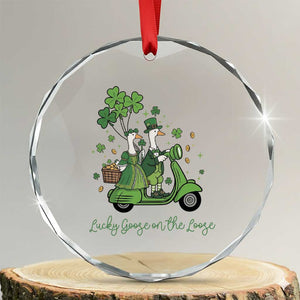 Lucky Goose On The Loose Crystal Glass Ornament St Patricks Day Irish Pride TS12 Transparent Glass 3'' Circle Print Your Wear