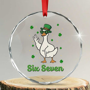 Lucky Goose Six Seven Meme Crystal Glass Ornament St Patricks Day TS12 Transparent Glass 3'' Circle Print Your Wear