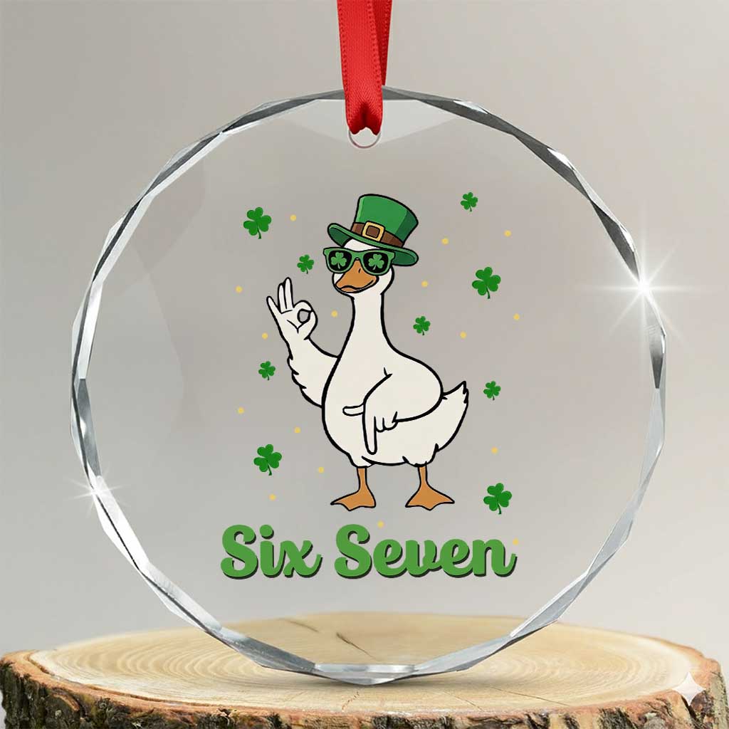 Lucky Goose Six Seven Meme Crystal Glass Ornament St Patricks Day TS12 Transparent Glass 3'' Circle Print Your Wear