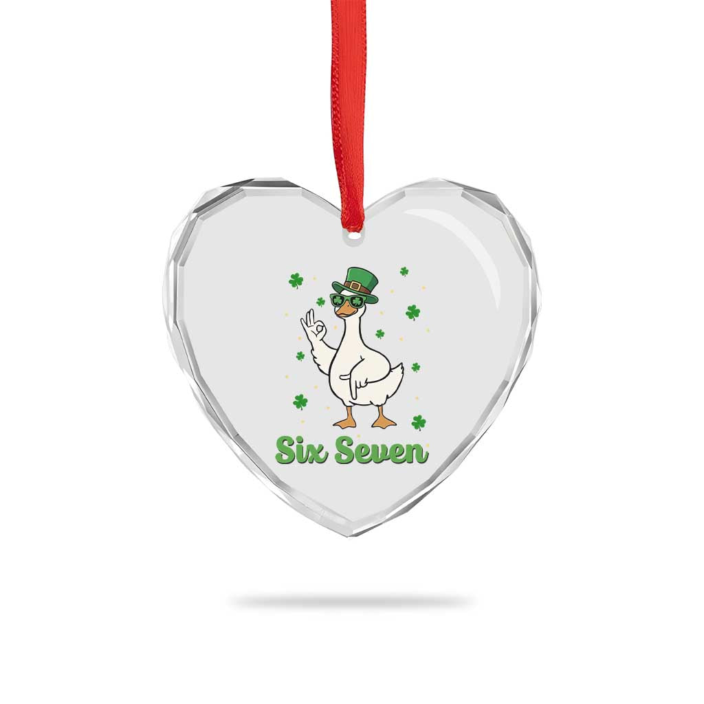 Lucky Goose Six Seven Meme Heart Crystal Glass Ornament St Patricks Day TS12 Print Your Wear