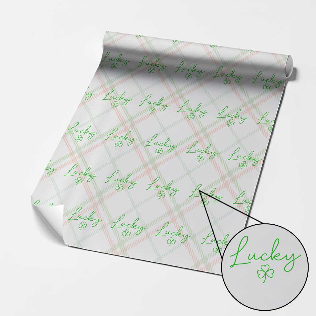 Lucky Irish Shamrock Wrapping Paper Roll St Patricks Day Letter Print Lightweight TS10 Christmas Plaid Print Your Wear