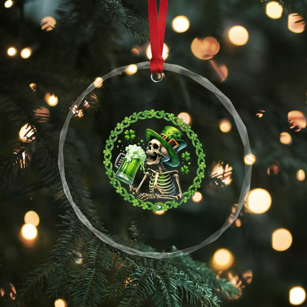 Lucky Irish Skeleton St Patricks Day Crystal Glass Ornament Beer Lover TS12 Print Your Wear