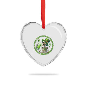 Lucky Irish Skeleton St Patricks Day Heart Crystal Glass Ornament Beer Lover TS12 Print Your Wear