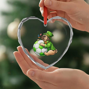 Lucky Pug Soccer Lover Heart Crystal Glass Ornament St Paddys Day Irish Football Gift TS12 Print Your Wear