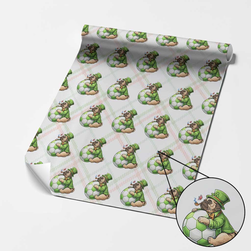 Lucky Pug Soccer Lover Wrapping Paper Roll St Paddys Day Irish Football Gift TS12 Christmas Plaid Print Your Wear