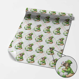 Lucky Pug Soccer Lover Wrapping Paper Roll St Paddys Day Irish Football Gift TS12 Christmas Plaid Print Your Wear