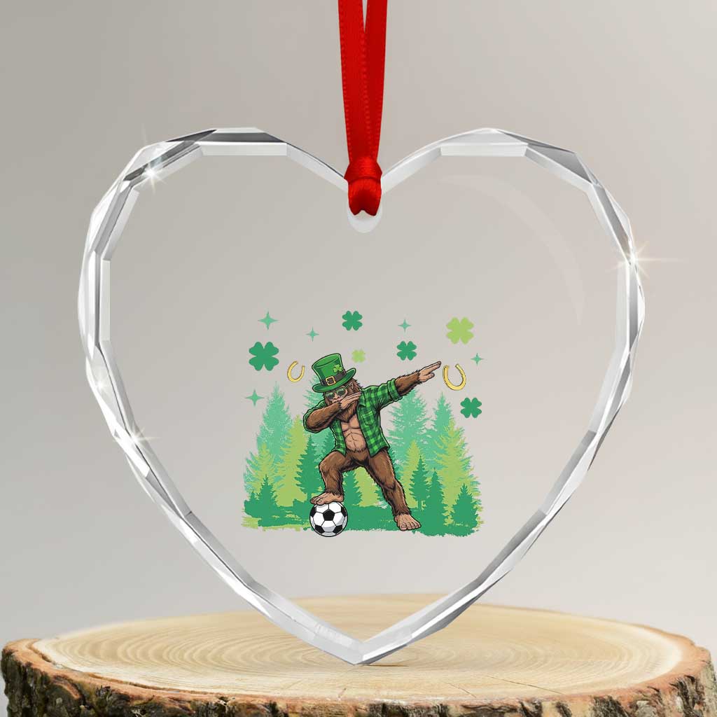 Lucky Sasquatch Soccer Player Heart Crystal Glass Ornament Funny St Patricks Day Gift TS12 Transparent Glass 3'' Heart Print Your Wear