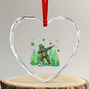 Lucky Sasquatch Soccer Player Heart Crystal Glass Ornament Funny St Patricks Day Gift TS12 Transparent Glass 3'' Heart Print Your Wear