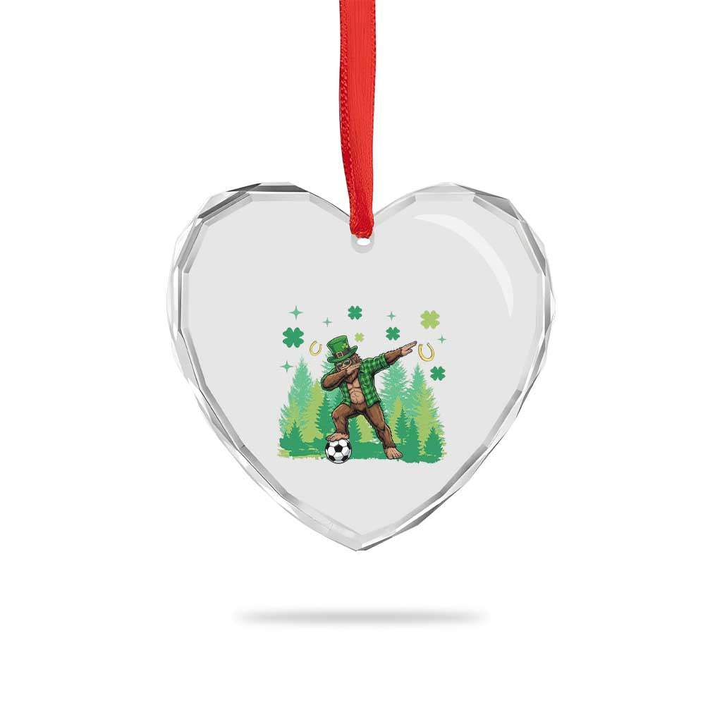Lucky Sasquatch Soccer Player Heart Crystal Glass Ornament Funny St Patricks Day Gift TS12 Print Your Wear
