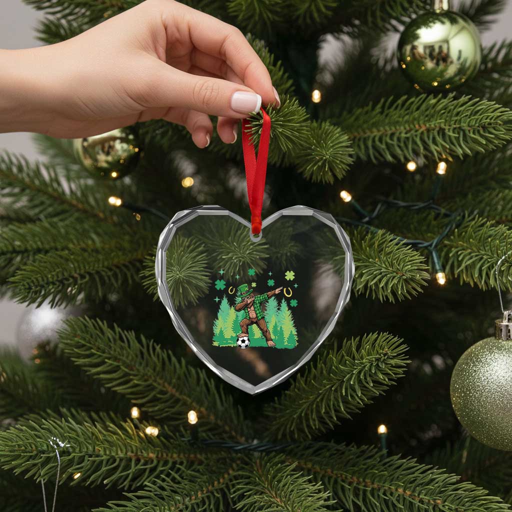 Lucky Sasquatch Soccer Player Heart Crystal Glass Ornament Funny St Patricks Day Gift TS12 Print Your Wear