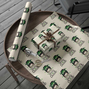Lucky Sassy Lassie Messy Bun Wrapping Paper Roll Funny St Patricks Day TS02 Beige Print Your Wear