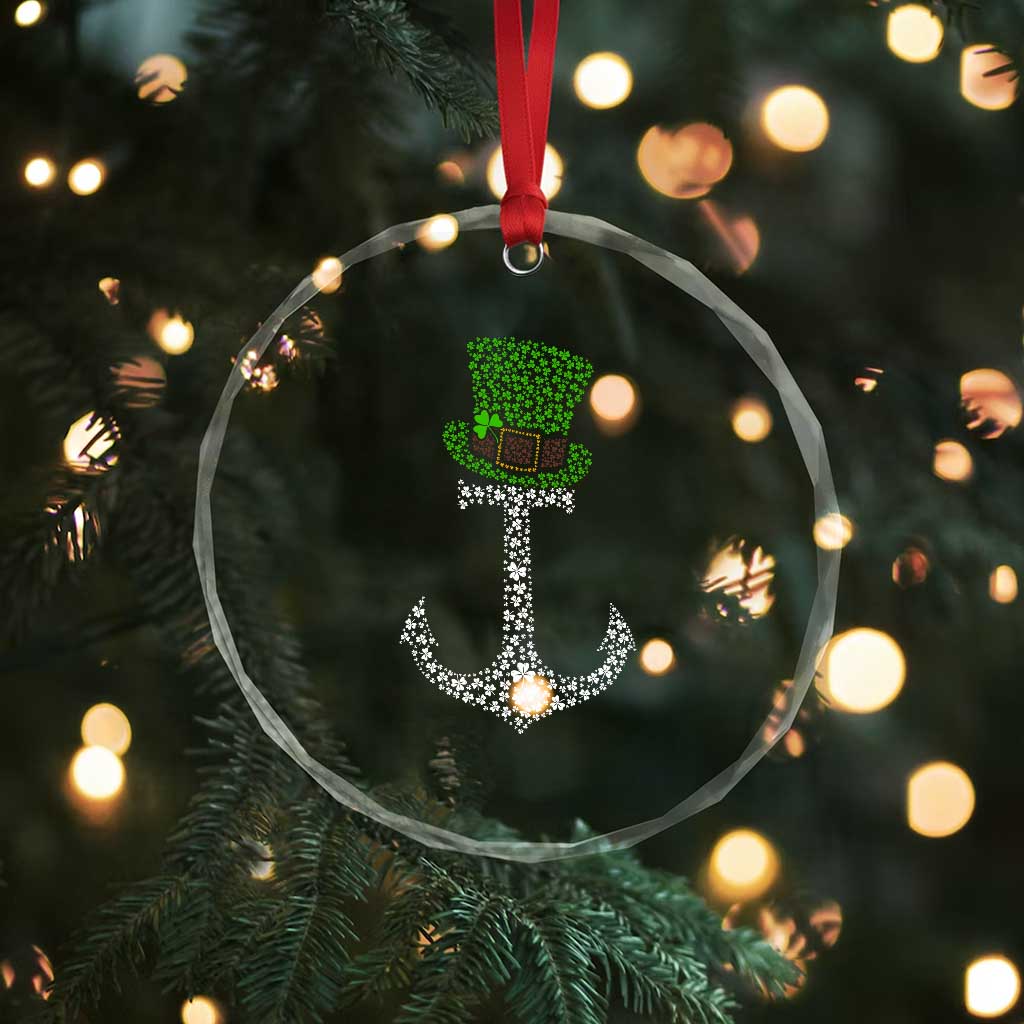 Lucky Shamrock Anchor Crystal Glass Ornament Leprechaun Cruise Squad St. Patrick's Day TS02 Print Your Wear
