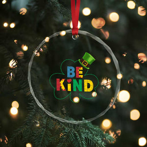Lucky Shamrock Be Kind Crystal Glass Ornament Autism Leprechaun St Patricks Day TS02 Print Your Wear