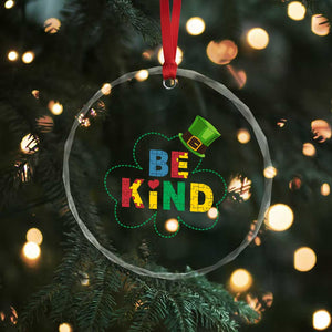 Lucky Shamrock Be Kind Crystal Glass Ornament Autism Leprechaun St Patricks Day TS02 Print Your Wear