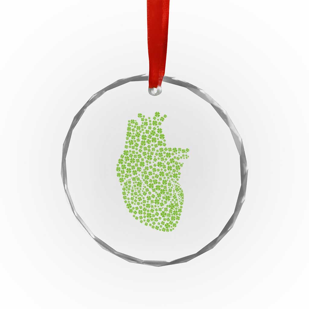 Lucky Shamrocks Heart Crystal Glass Ornament Anatomical Anatomy St Patrick's Day TS02 Print Your Wear