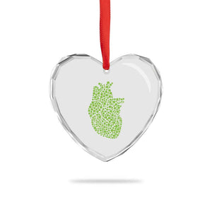 Lucky Shamrocks Heart Heart Crystal Glass Ornament Anatomical Anatomy St Patrick's Day TS02 Print Your Wear