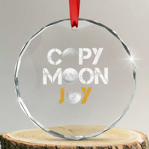 Lunar Mission Astronaut Space Lover Crystal Glass Ornament Copy Moon Joy Sci Fi Graphic TS12 Transparent Glass 3'' Circle Print Your Wear