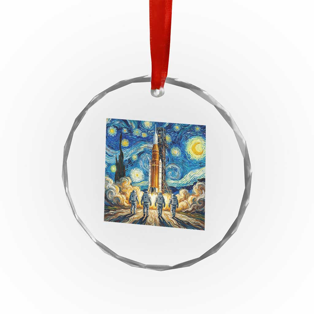 Lunar Mission Astronaut Starry Night Crystal Glass Ornament Space Lover Gift TS12 Print Your Wear