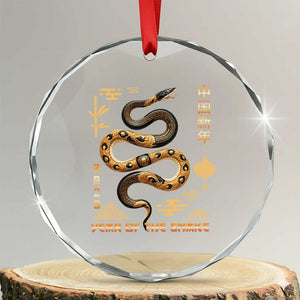 Lunar New Year 2025 Crystal Glass Ornament Year Of The Snake 2025 Chinese China TS09 Transparent Glass 3'' Circle Print Your Wear