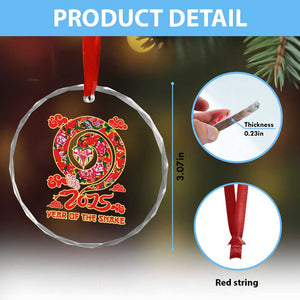 Lunar New Year 2025 Crystal Glass Ornament Year Of The Snake China Traditional TS09 Print Your Wear