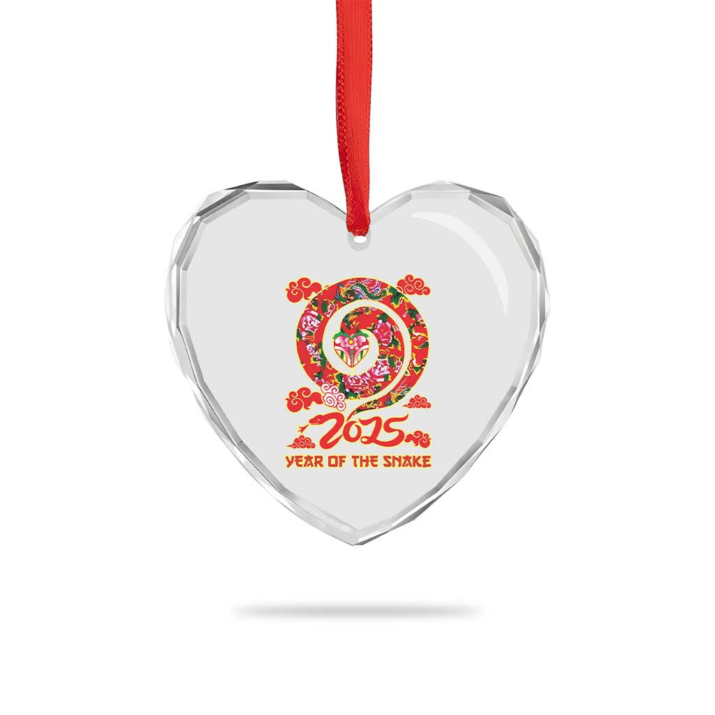 Lunar New Year 2025 Heart Crystal Glass Ornament Year Of The Snake China Traditional TS09 Print Your Wear