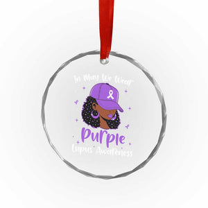 Lupus Awareness Crystal Glass Ornament African American Black Women Fight Lupus Purple Ribbon TS10 Print Your Wear