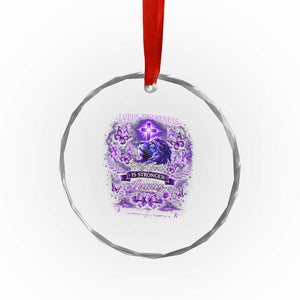 Lupus Awareness Crystal Glass Ornament Lion Purple Ribbon My God Is Stronger Than Lupus TS10 Print Your Wear