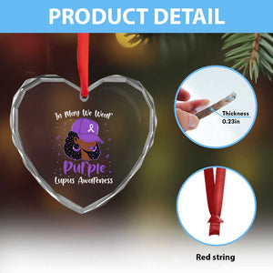 Lupus Awareness Heart Crystal Glass Ornament African American Black Women Fight Lupus Purple Ribbon TS10 Print Your Wear