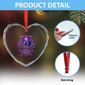 Lupus Awareness Heart Crystal Glass Ornament Lion Purple Ribbon My God Is Stronger Than Lupus TS10 Print Your Wear
