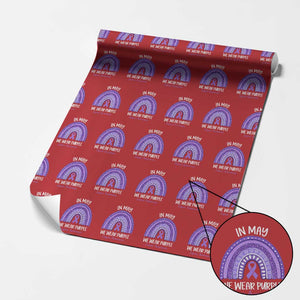 Lupus Awareness Wrapping Paper Roll In May We Wear Purple Ribbon Rainbow TS10 Red Print Your Wear