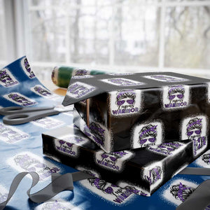 Lupus Warrior Wrapping Paper Roll Purple Ribbon Messy Bun Women TS10 Black Print Your Wear