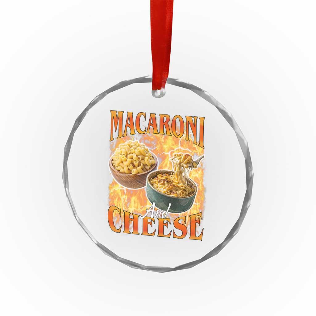 Macaroni And Cheese Meme Crystal Glass Ornament Vintage 90s Style Funny Foodie Bootleg Graphic TS10 Print Your Wear