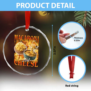 Macaroni And Cheese Meme Crystal Glass Ornament Vintage 90s Style Funny Foodie Bootleg Graphic TS10 Print Your Wear